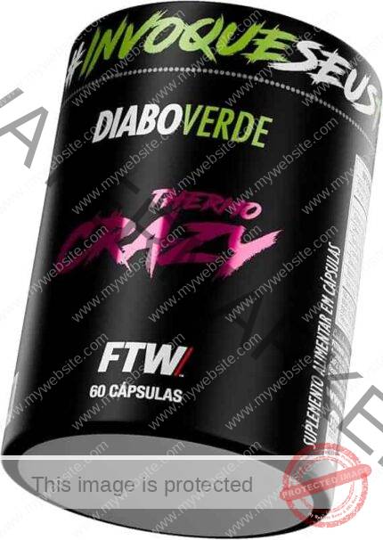 FTW Thermo Crazy Pote 60 Cáps Termogênico e Energia Cafeína e Taurina - Diabo Verde