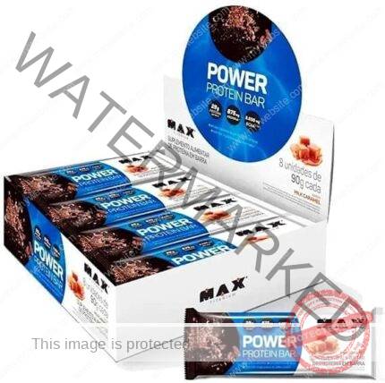 Max Titanium Power Protein Bar (8 Unid - 90G) - Sabor Milk Caramel